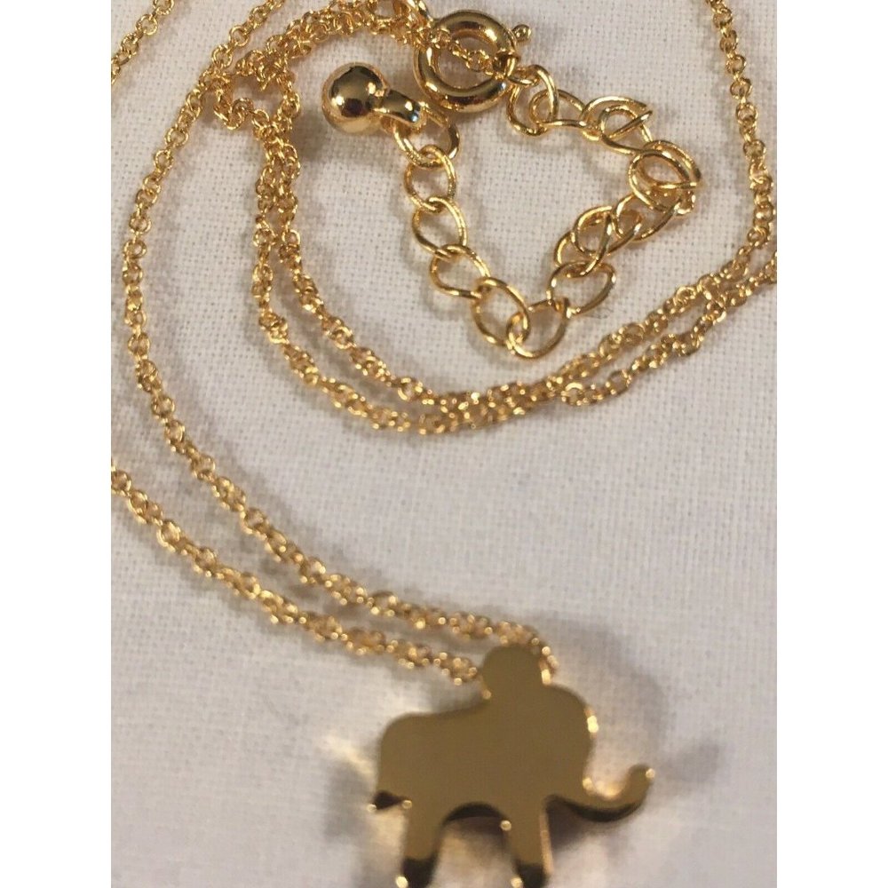 BASH & BOW NEW YORK Gold Tone Necklace, Good Luck Elephant Charm, Lovely & Sweet